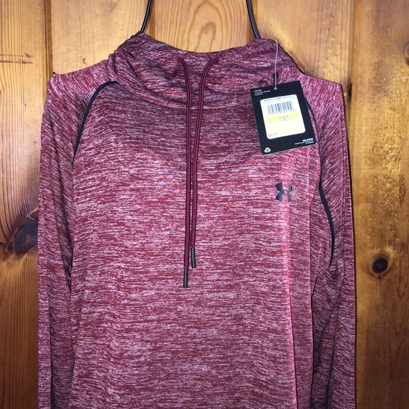 UNDER ARMOUR WOMEN  VELOCITY WORDMARK HOODIE SHIRT MAROON SZ medium​​​ - Picture 4 of 12